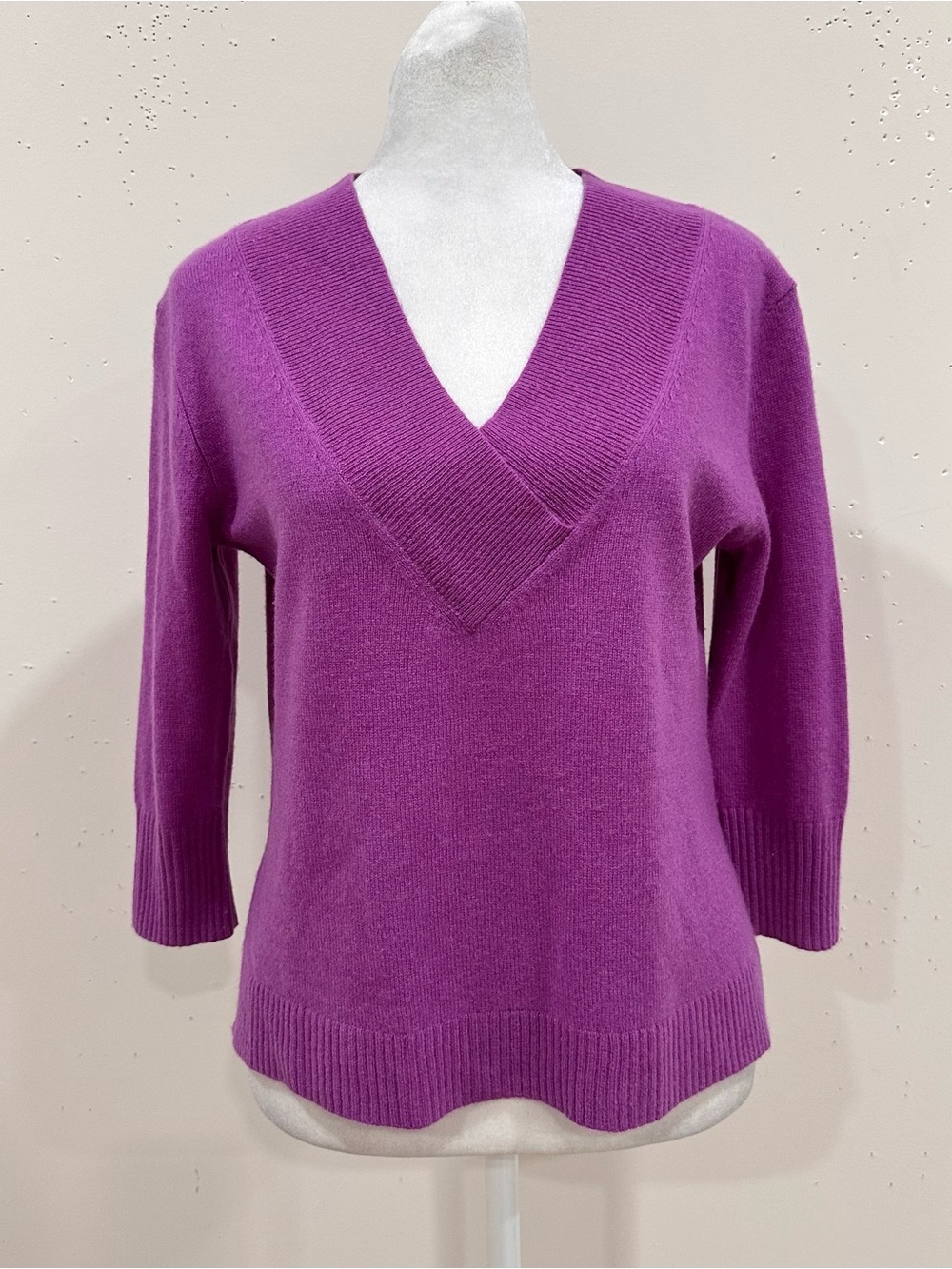 Cashmere Collection By Anthropologie 100% Cashmere V-neck Pullover Sweater Sz XS